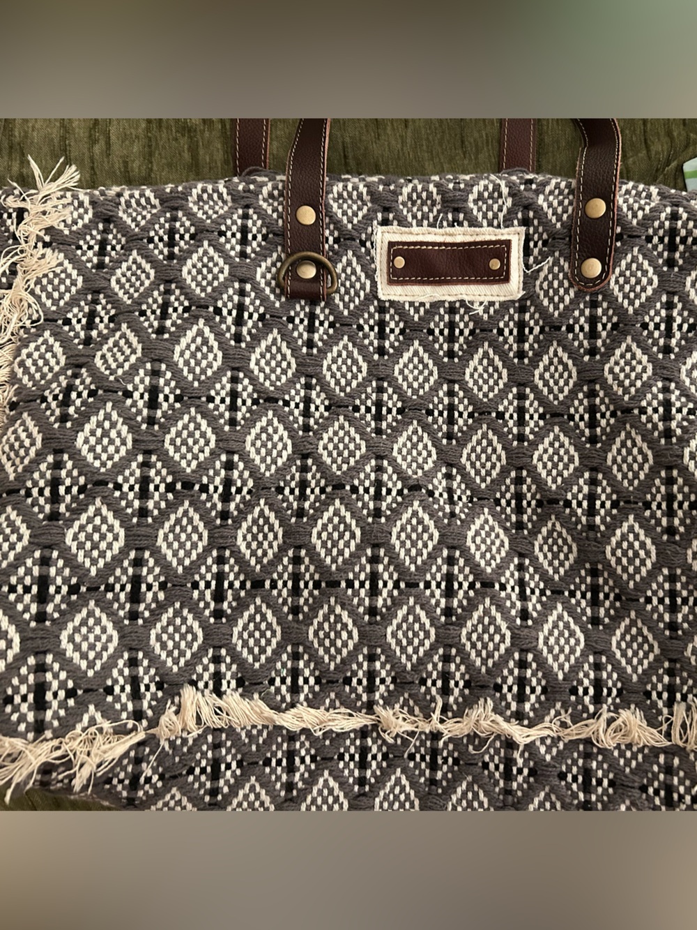 Large cotton duffel bag